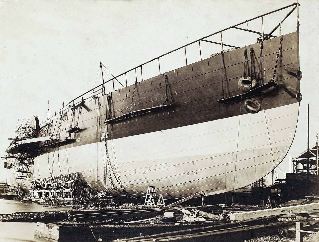 1857 photograph of the SS Great Eastern, the largest steamship of its era