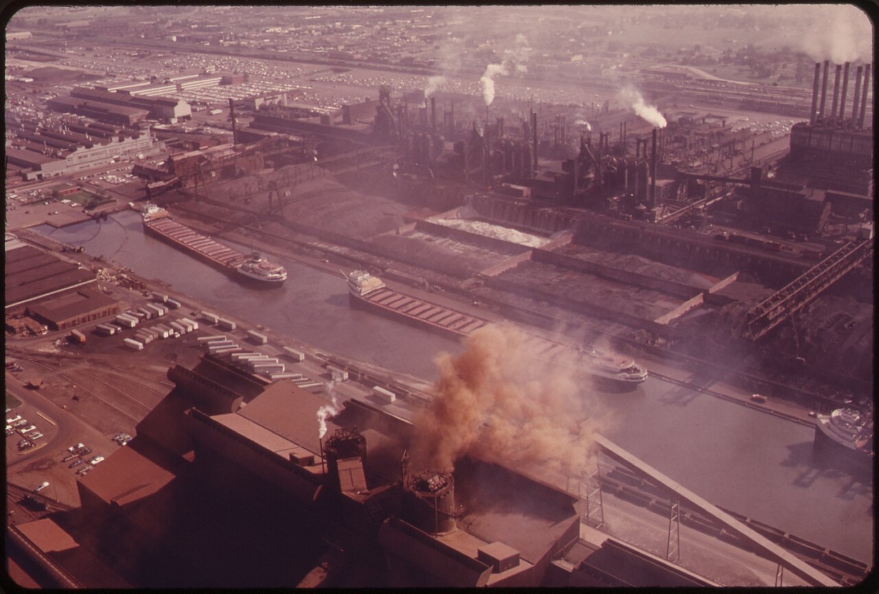 1973 aerial photograph of Ford Motor Company's River Rouge industrial complex in Dearborn, Michigan